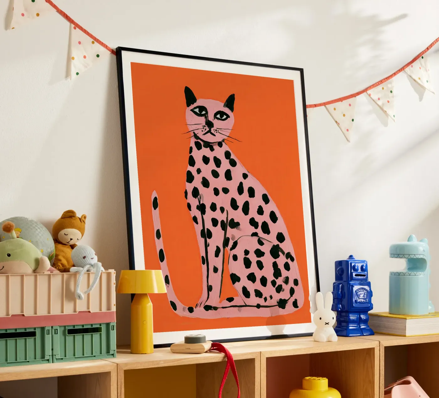 Pink Leopard Cat Poster von cityart