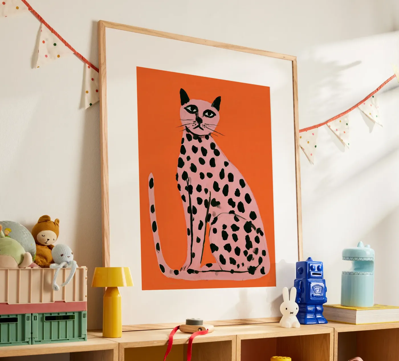 Pink Leopard Cat Poster von cityart