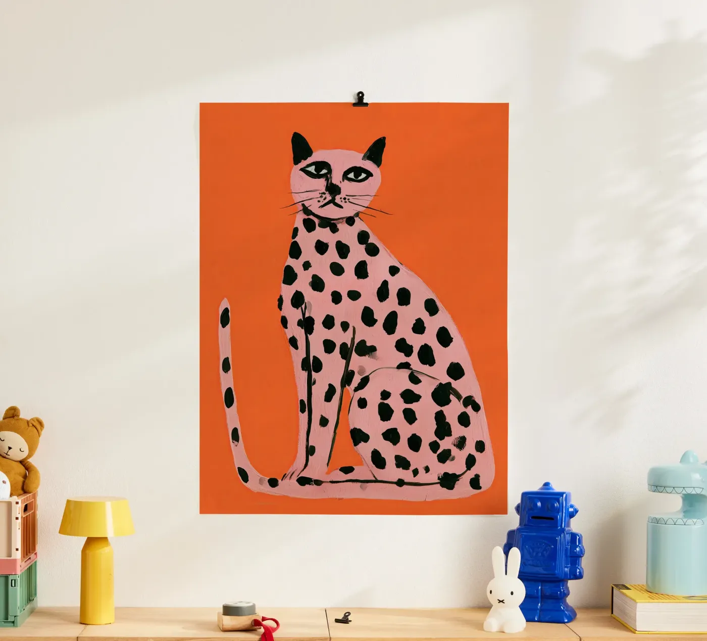 Pink Leopard Cat Poster von cityart