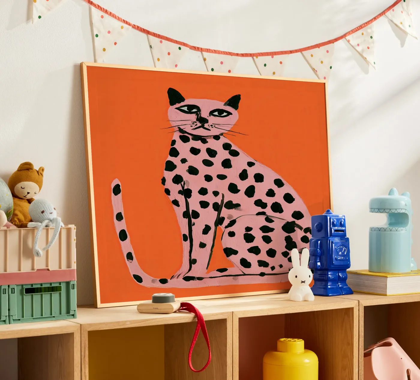 Pink Leopard Cat Poster von cityart