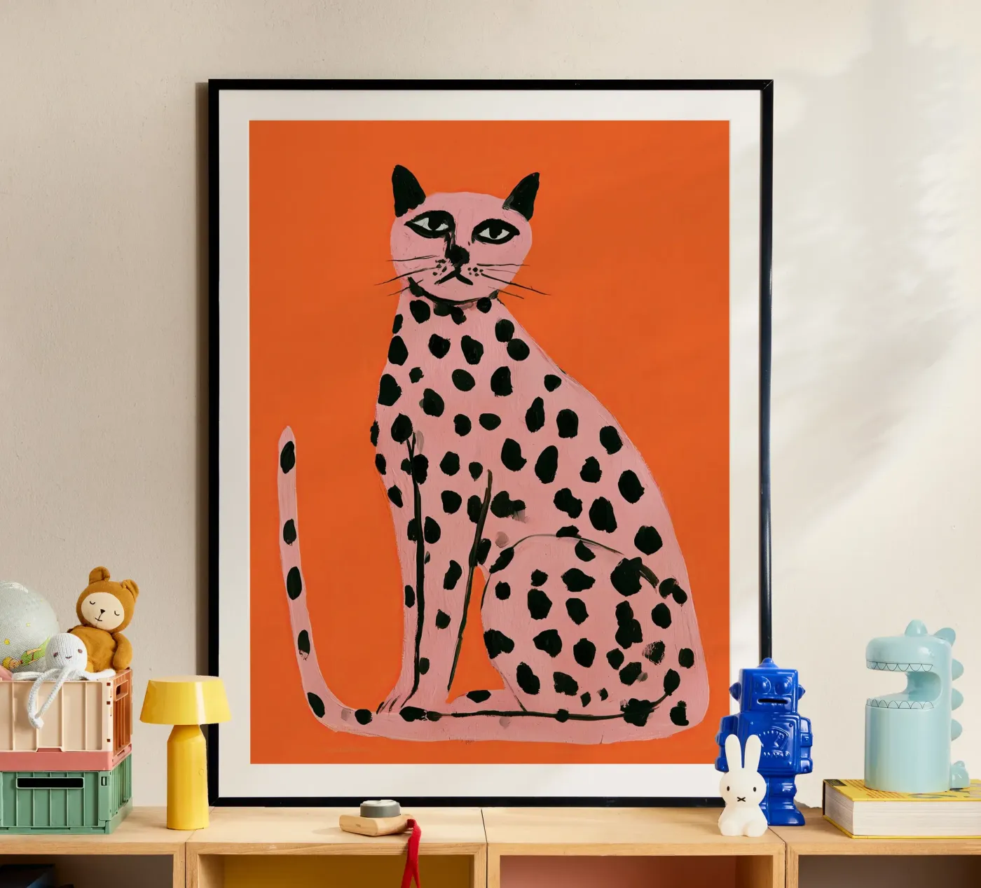 Pink Leopard Cat Poster von cityart