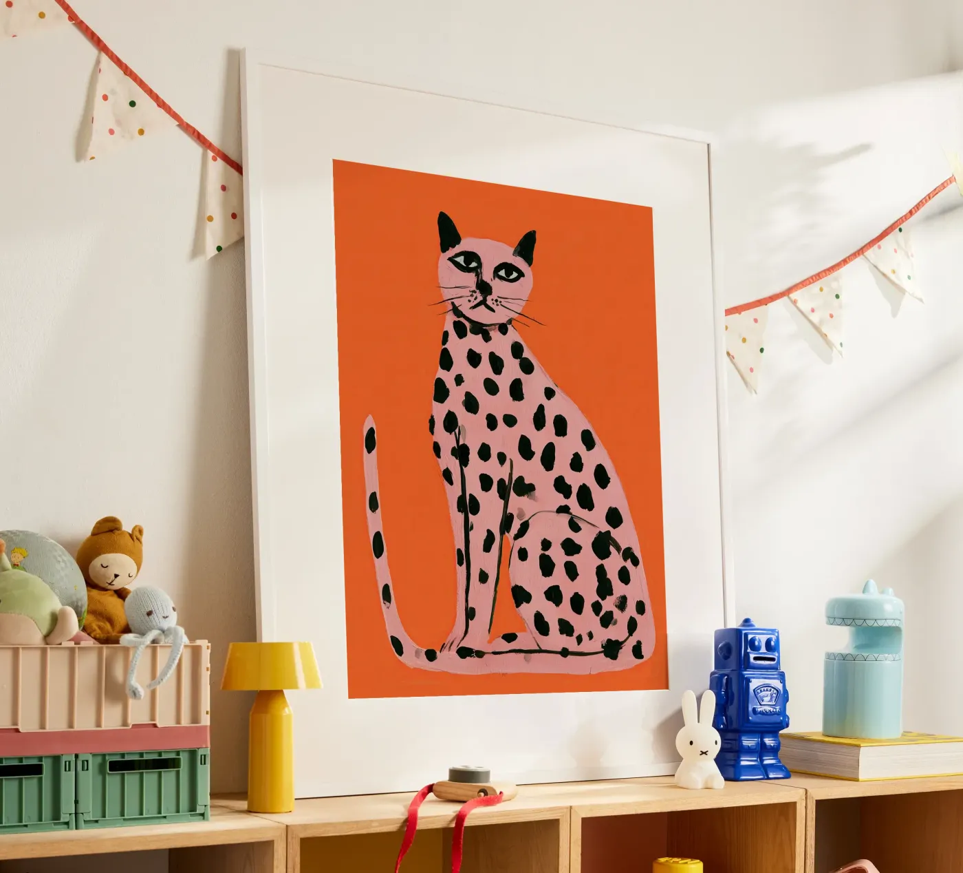 Pink Leopard Cat Poster von cityart