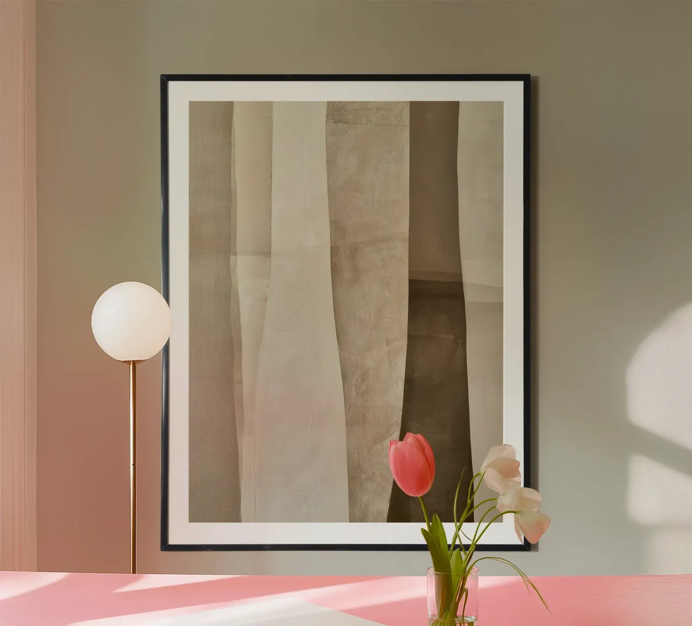 Minimal Beige Architectural Forms poster da Flow Line 2