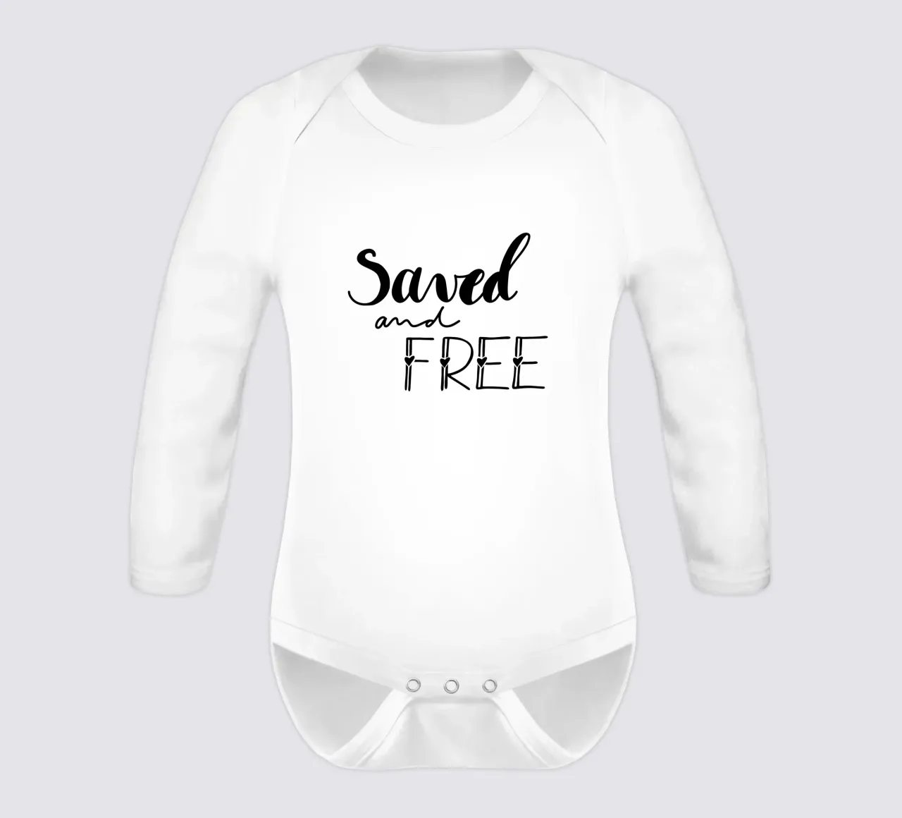 Saved and free body neonato maniche lunghe da Letters of Love