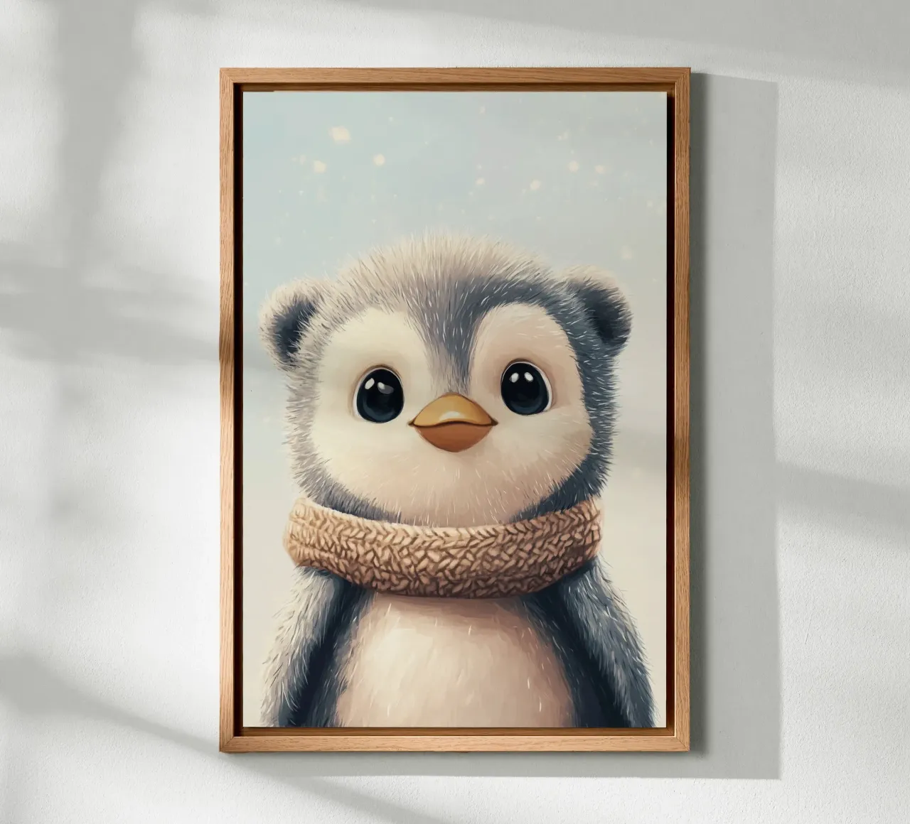 Held #12: Pinguïn in de winter canvas met Baklijst van farbenhelden