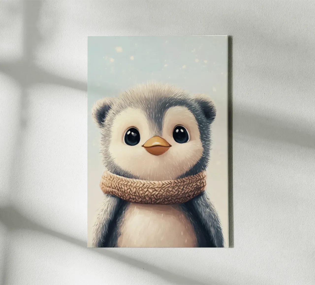 Held #12: Pinguïn in de winter canvas met Baklijst van farbenhelden