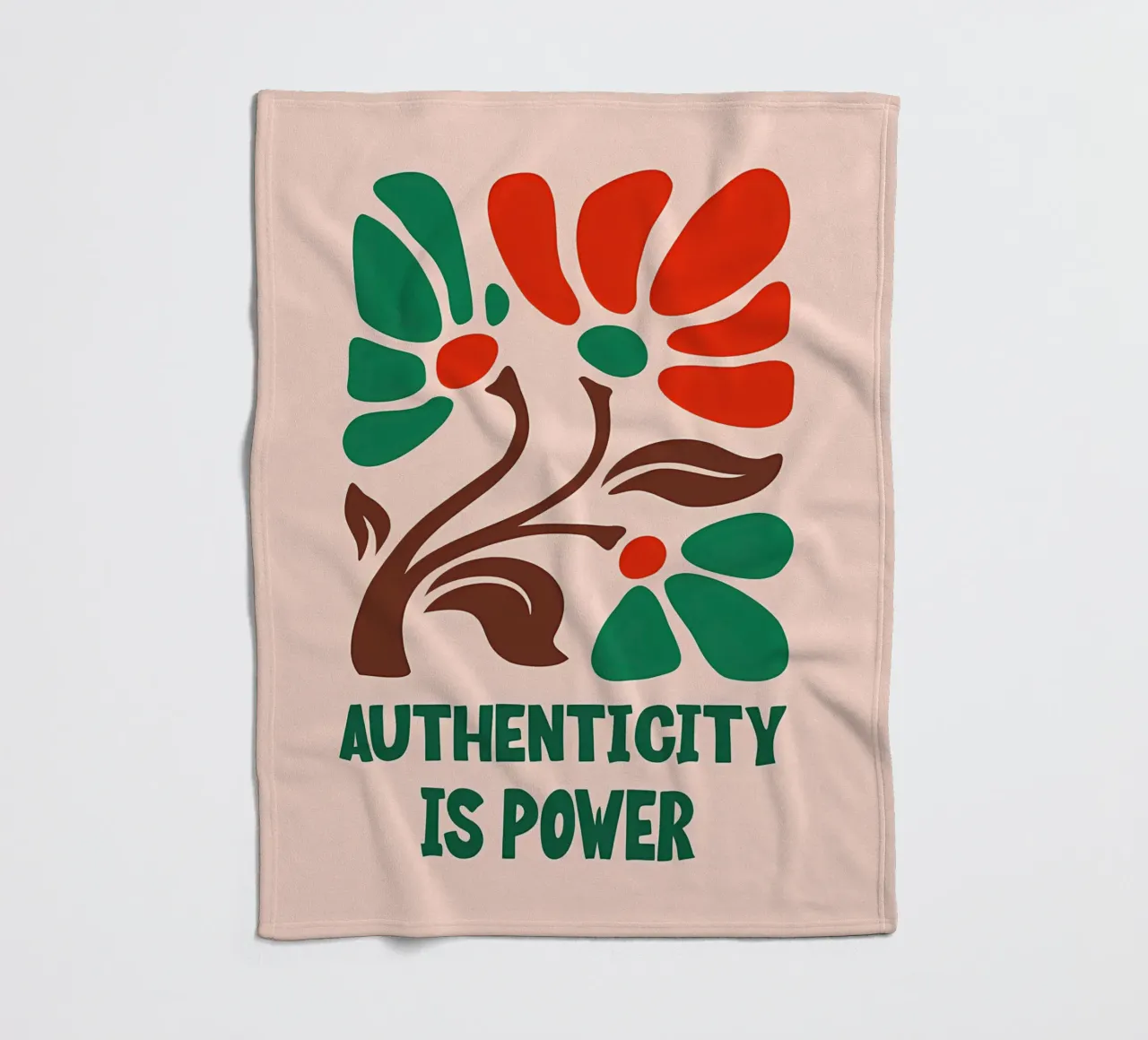 Authentic Bloom fleece blanket by inspirational quote