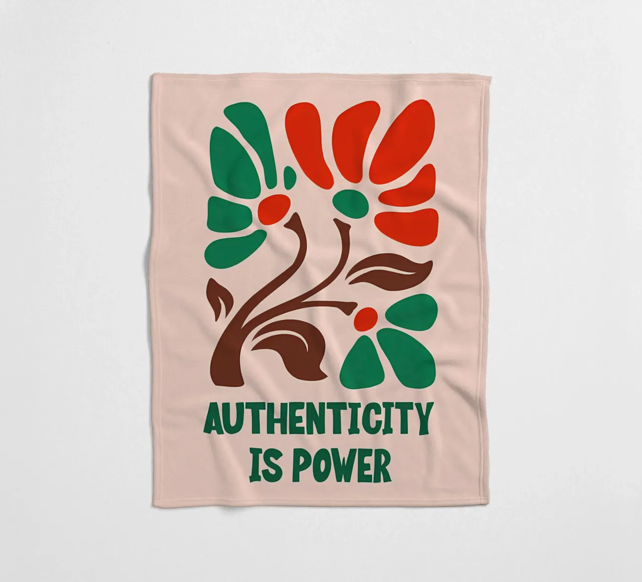 Authentic Bloom fleece blanket by inspirational quote