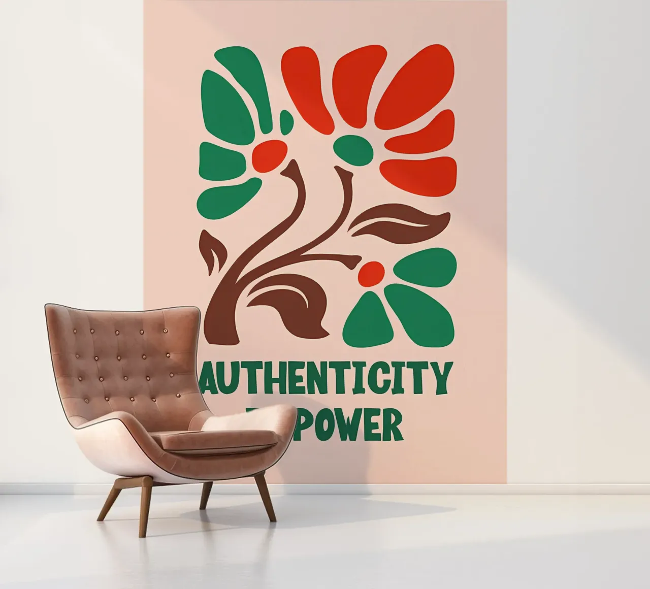 Authentieke bloei fotobehang van inspirational quote