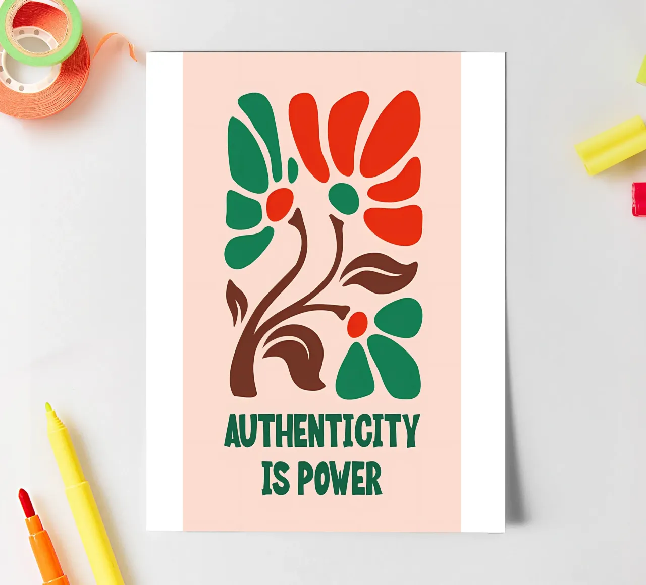 Authentic Bloom sticker sheet by inspirational quote