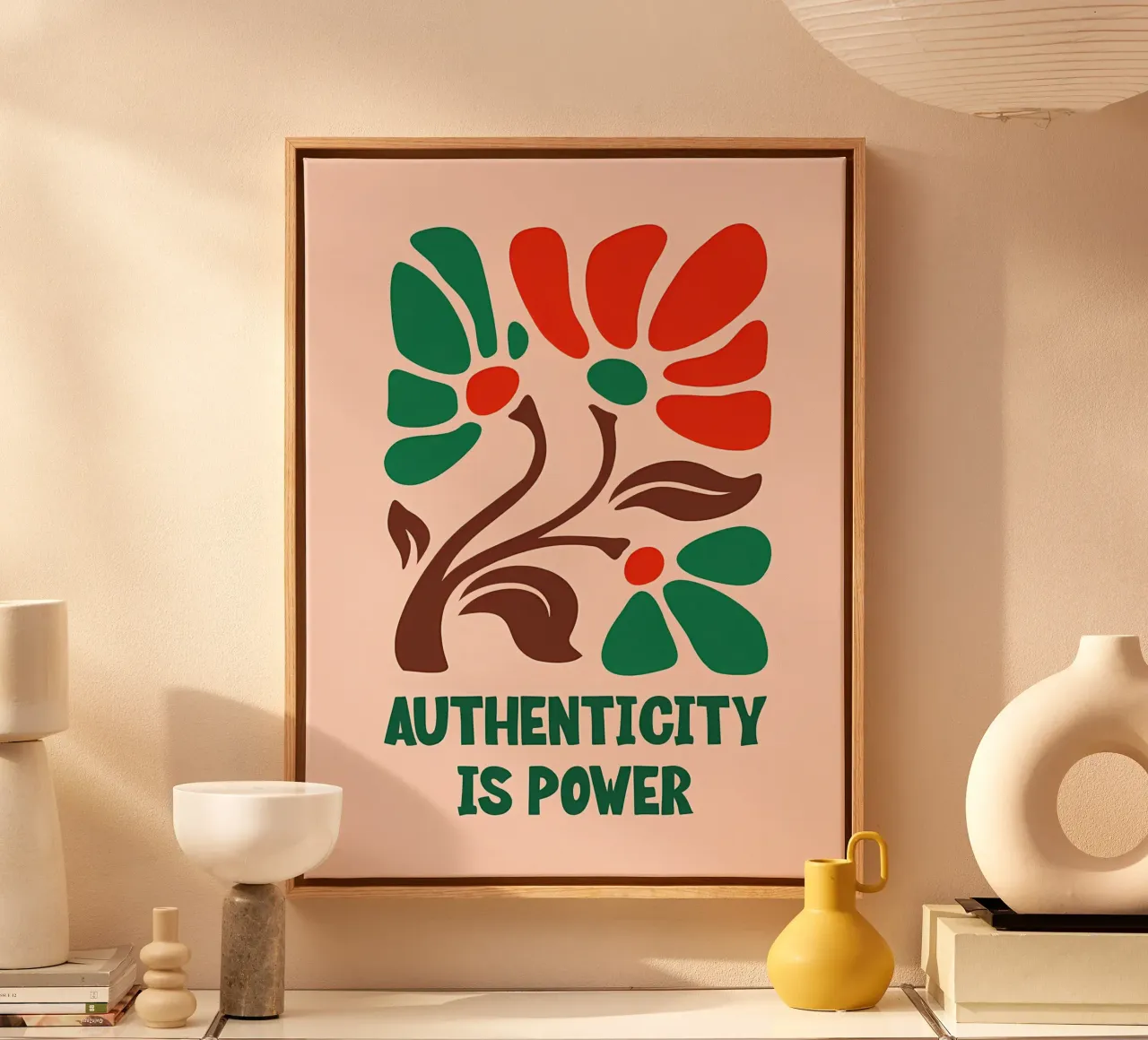 Authentieke bloei canvas met Baklijst van inspirational quote