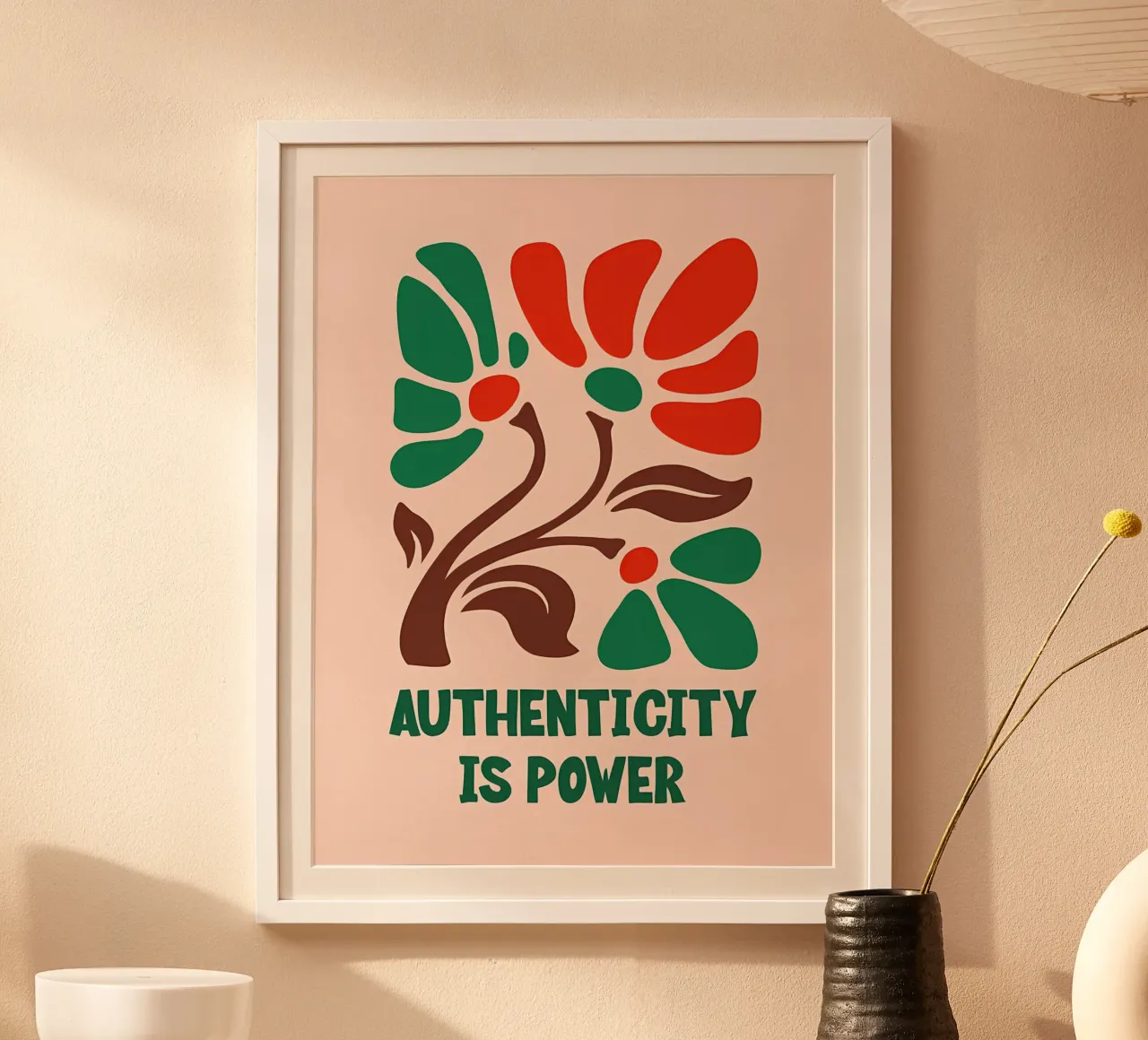 Authentieke bloei poster van inspirational quote