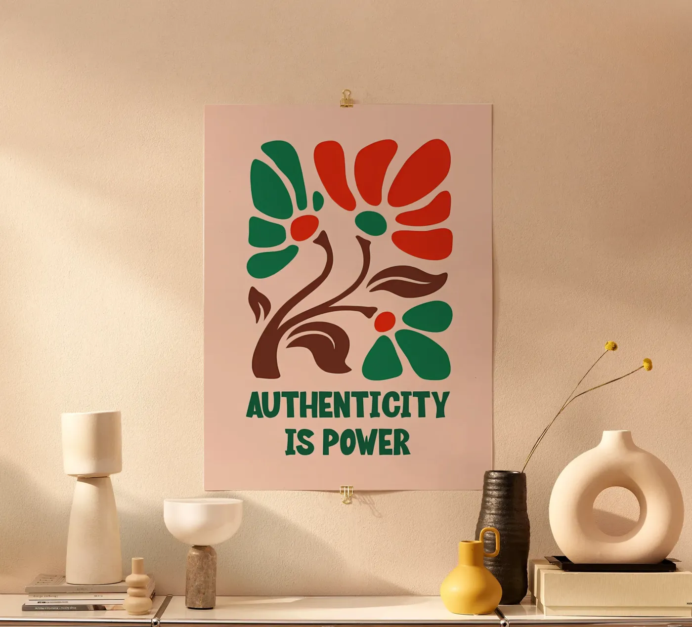 Authentic Bloom poster de inspirational quote