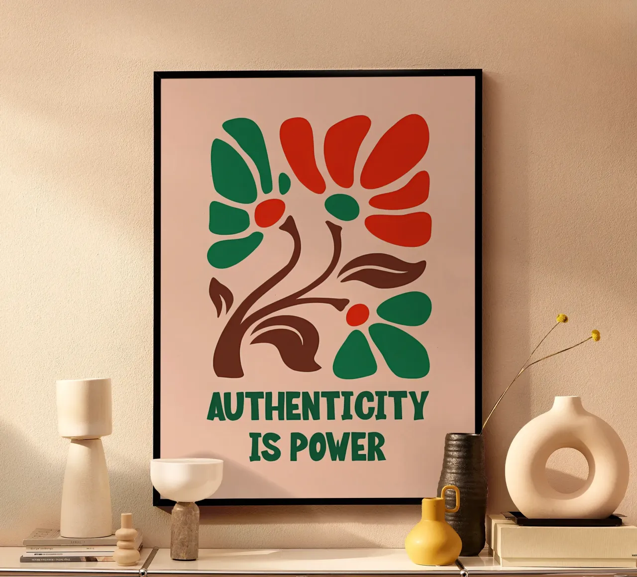 Fioritura autentica poster da inspirational quote