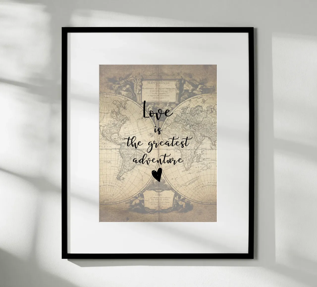 Love ist the greatest adventure poster with wooden frame by ArtDesign by KBK