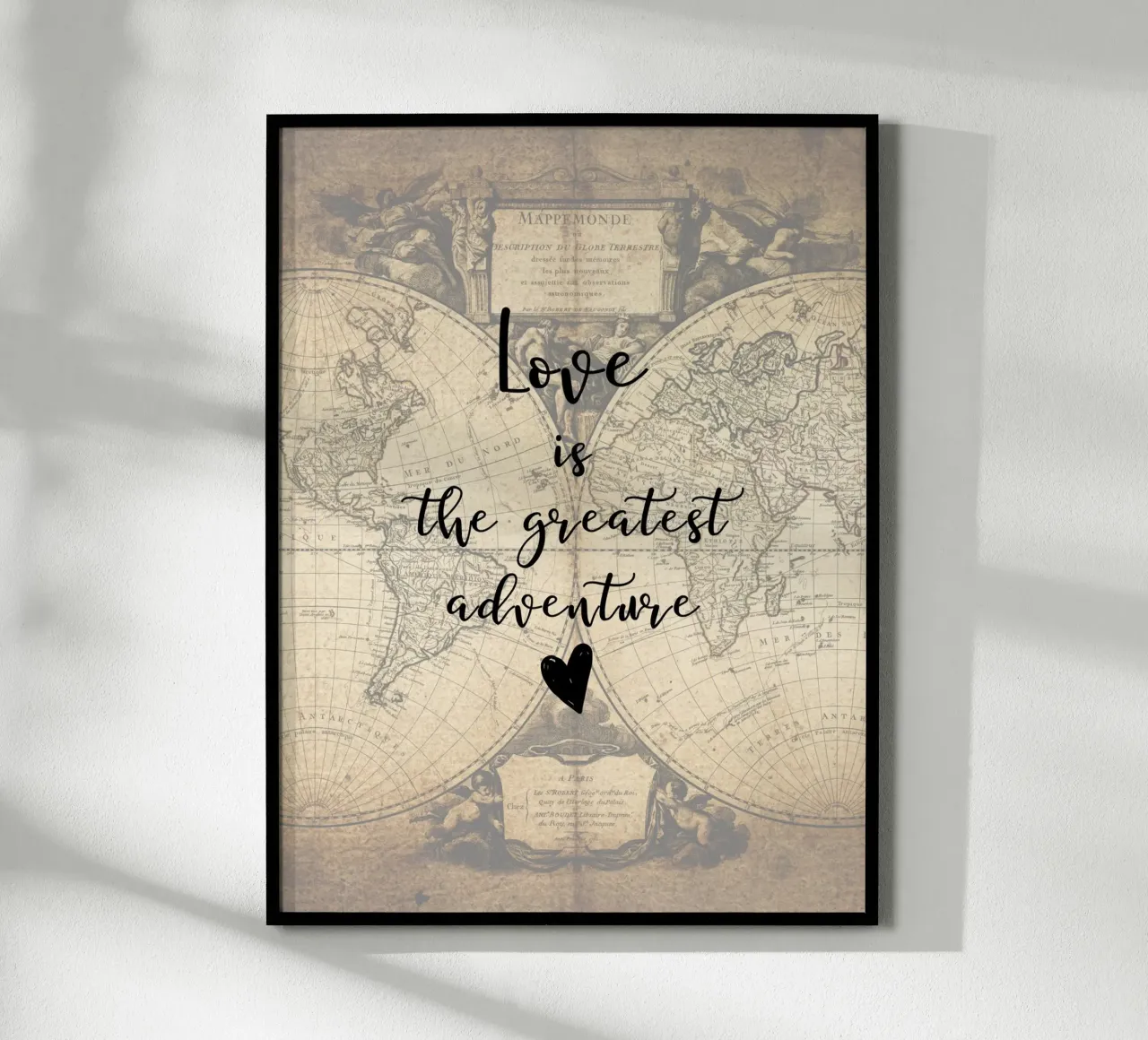 Love ist the greatest adventure poster with wooden frame by ArtDesign by KBK