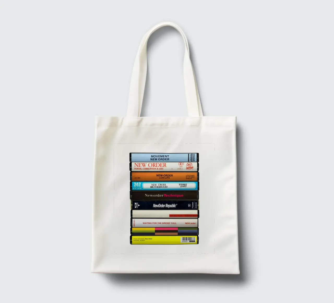 New Order - Collected Albums - Cassette Print tote bag by MrMustardPrints