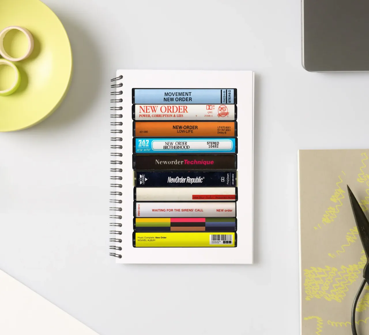 New Order - Collected Albums - Cassette Print spiral notebook by MrMustardPrints
