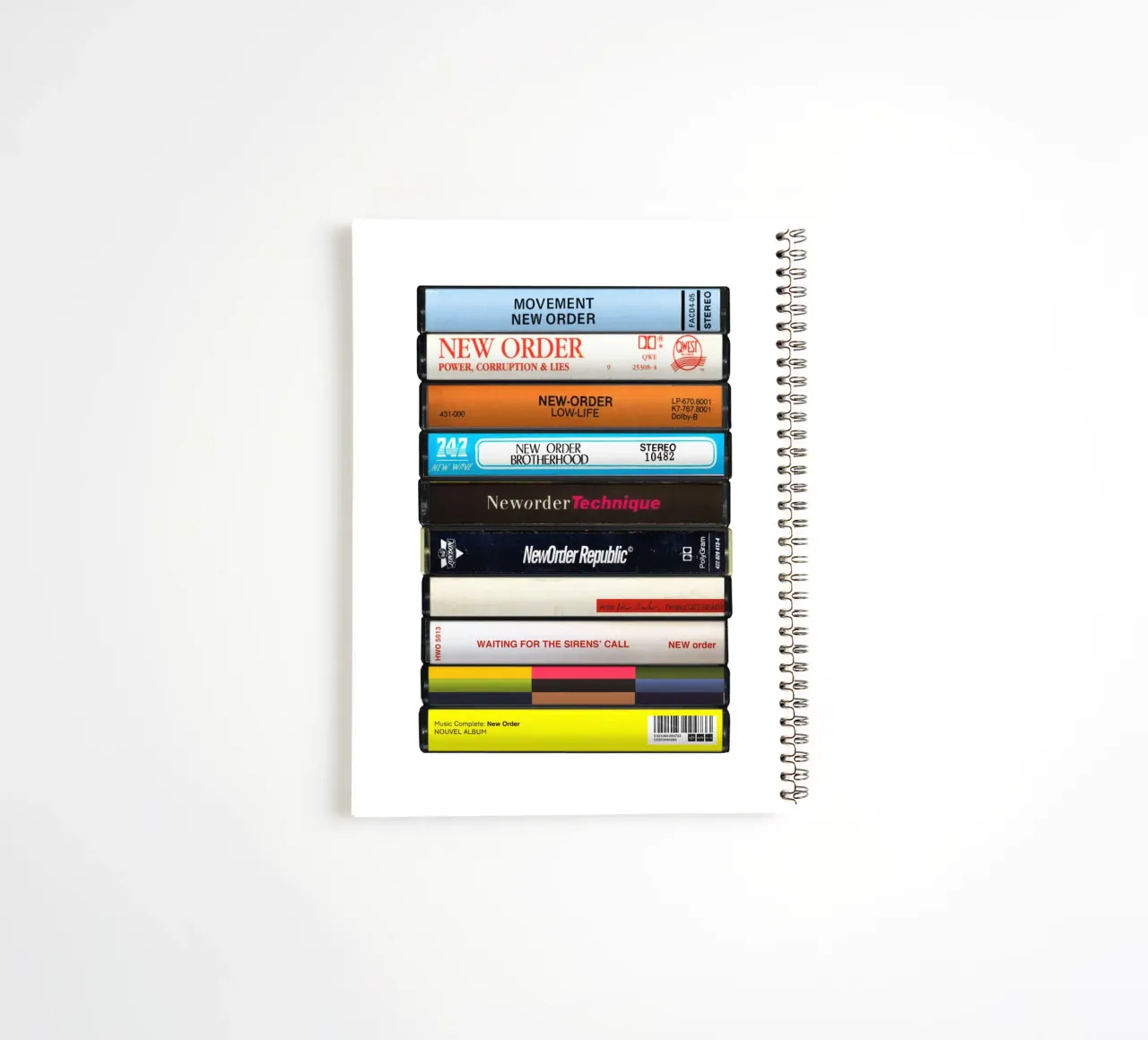 New Order - Collected Albums - Cassette Print spiral notebook by MrMustardPrints