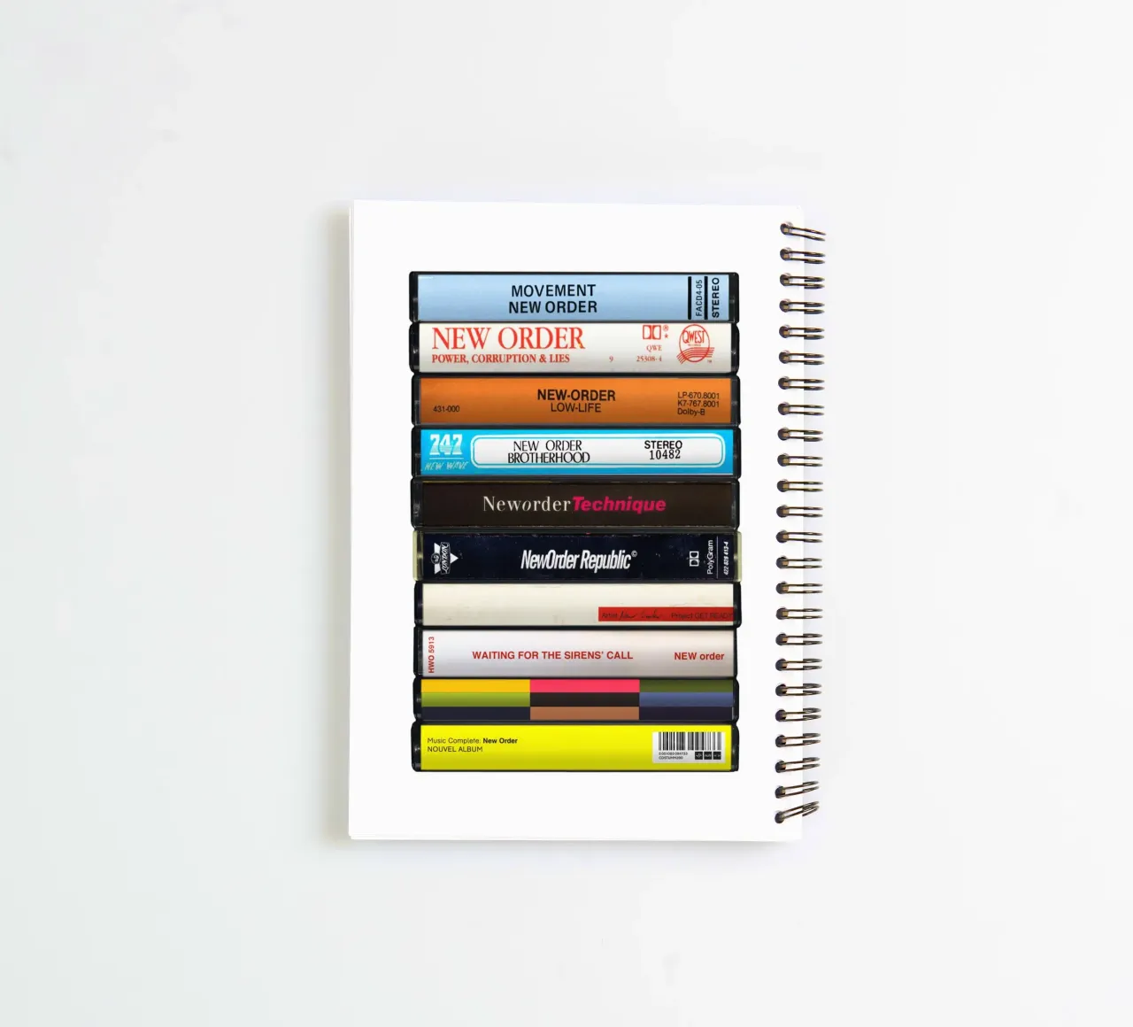 New Order - Collected Albums - Cassette Print spiral notebook by MrMustardPrints