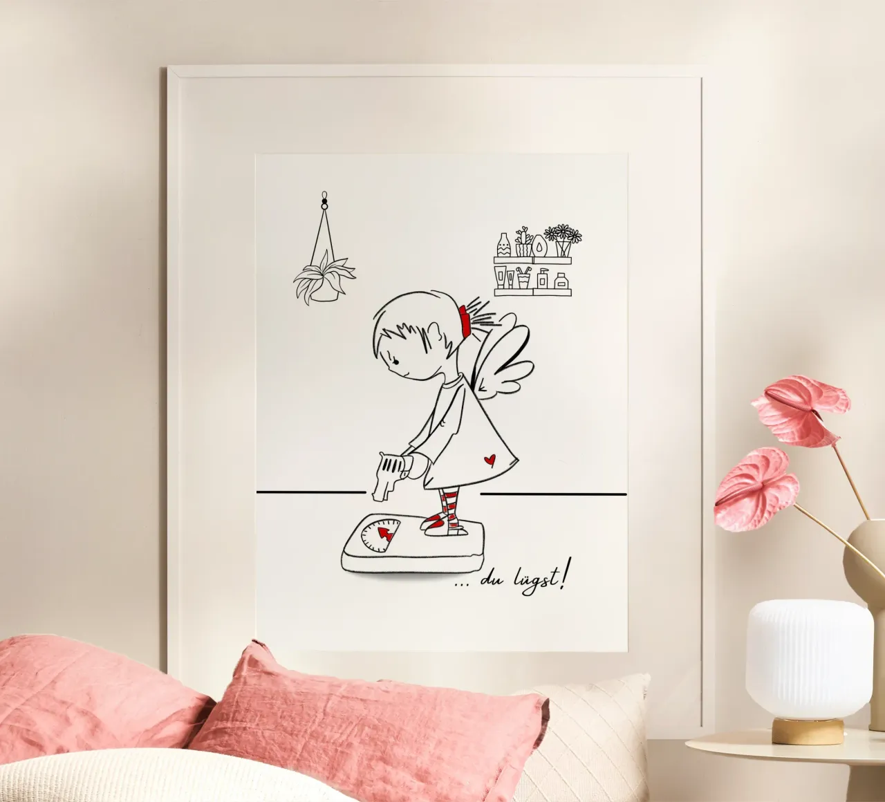 Stai mentendo! Angelo poster con telaio in plastica da ArtDesign by KBK