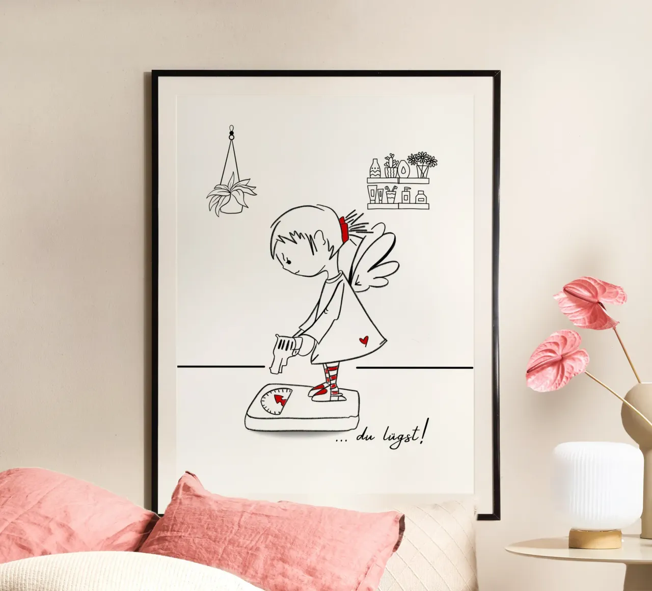 Stai mentendo! Angelo poster con telaio in plastica da ArtDesign by KBK