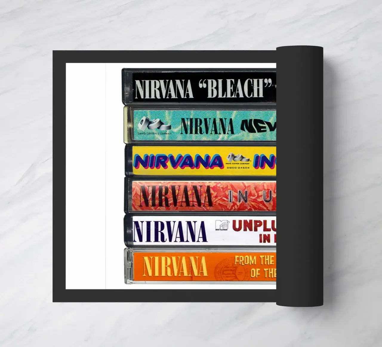 Nirvana - Album raccolti - Stampa musicassetta zerbino da MrMustardPrints