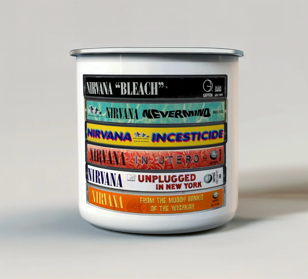 Nirvana - Album raccolti - Stampa musicassetta tazza in smalto da MrMustardPrints