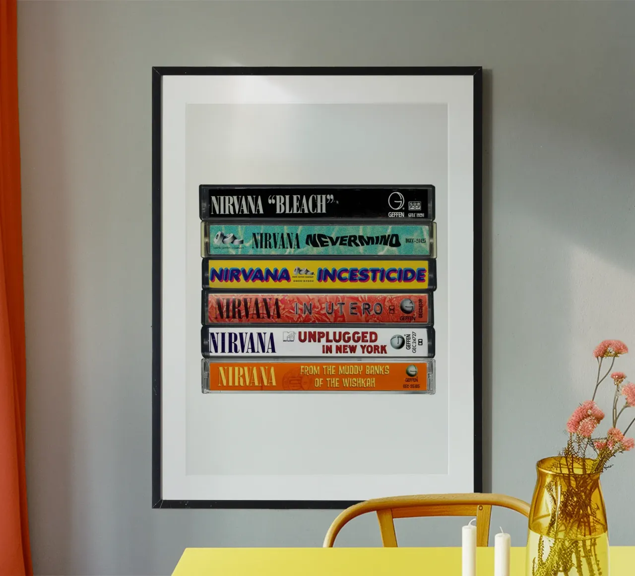 Nirvana - Album raccolti - Stampa musicassetta poster da MrMustardPrints