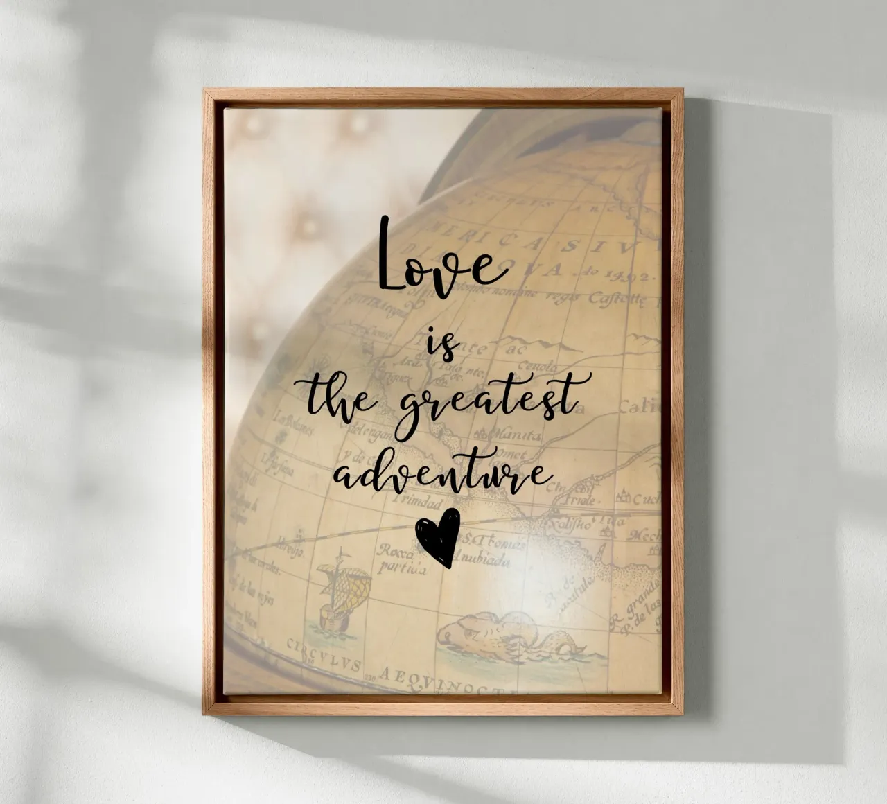 L'amore è la più grande avventura II tela con Cornice a cassetta da ArtDesign by KBK
