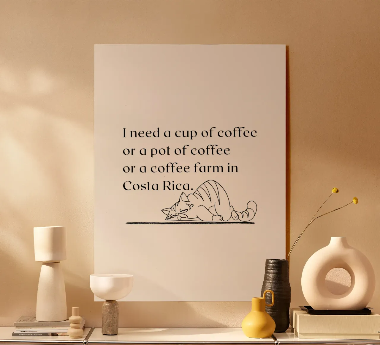 I need a cup of coffee... - Cat plexiglass da ArtDesign by KBK