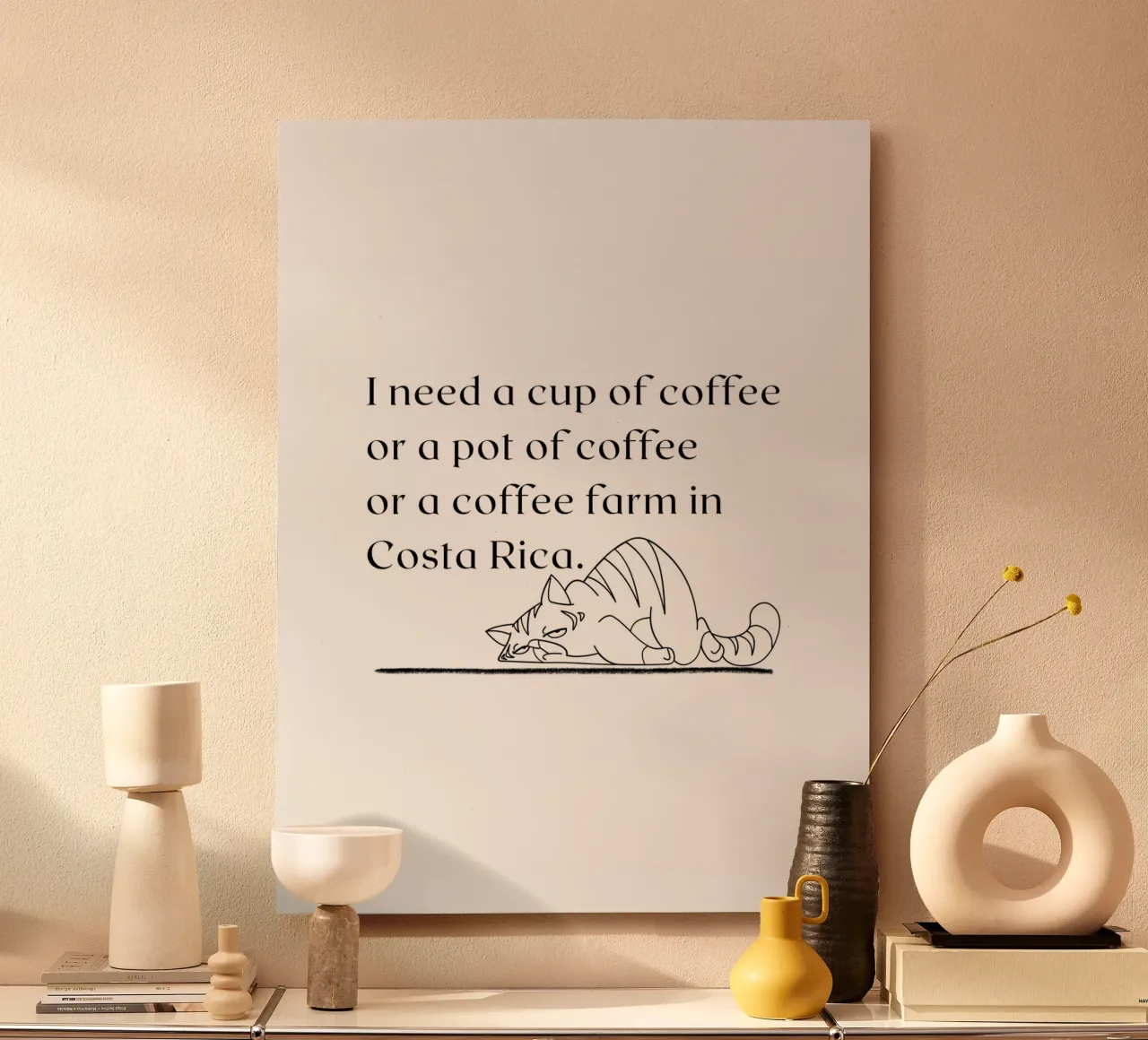 I need a cup of coffee... - Cat alluminio dibond da ArtDesign by KBK