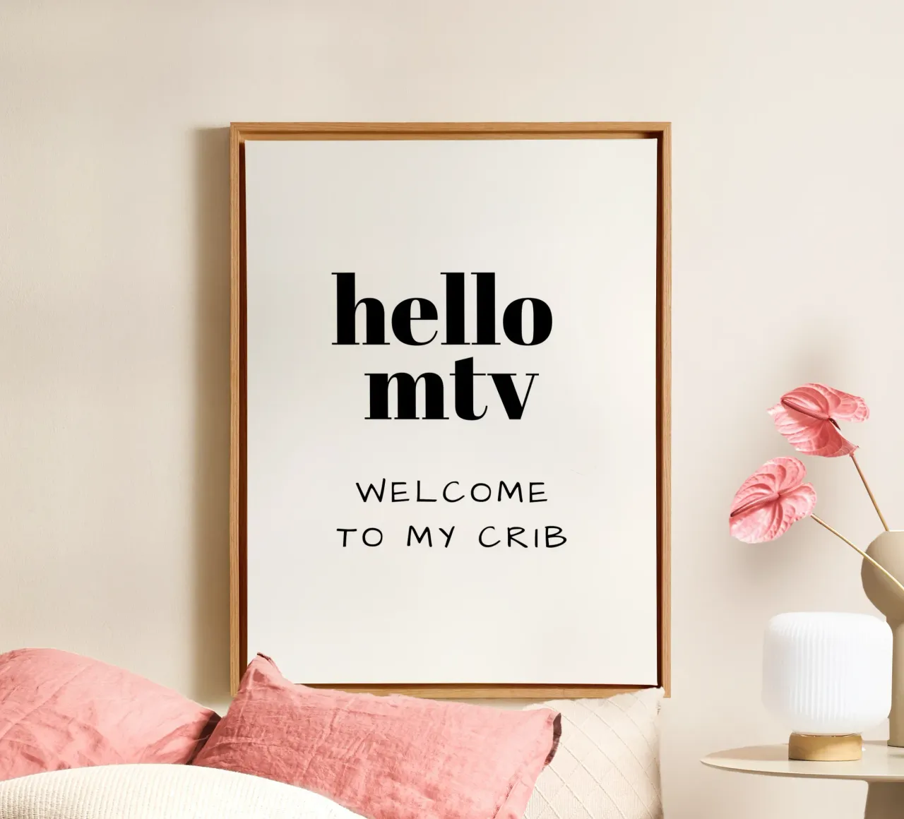 hello mtv WELCOME TO MY CRIB Leinwand mit Schattenfugenrahmen von ArtDesign by KBK