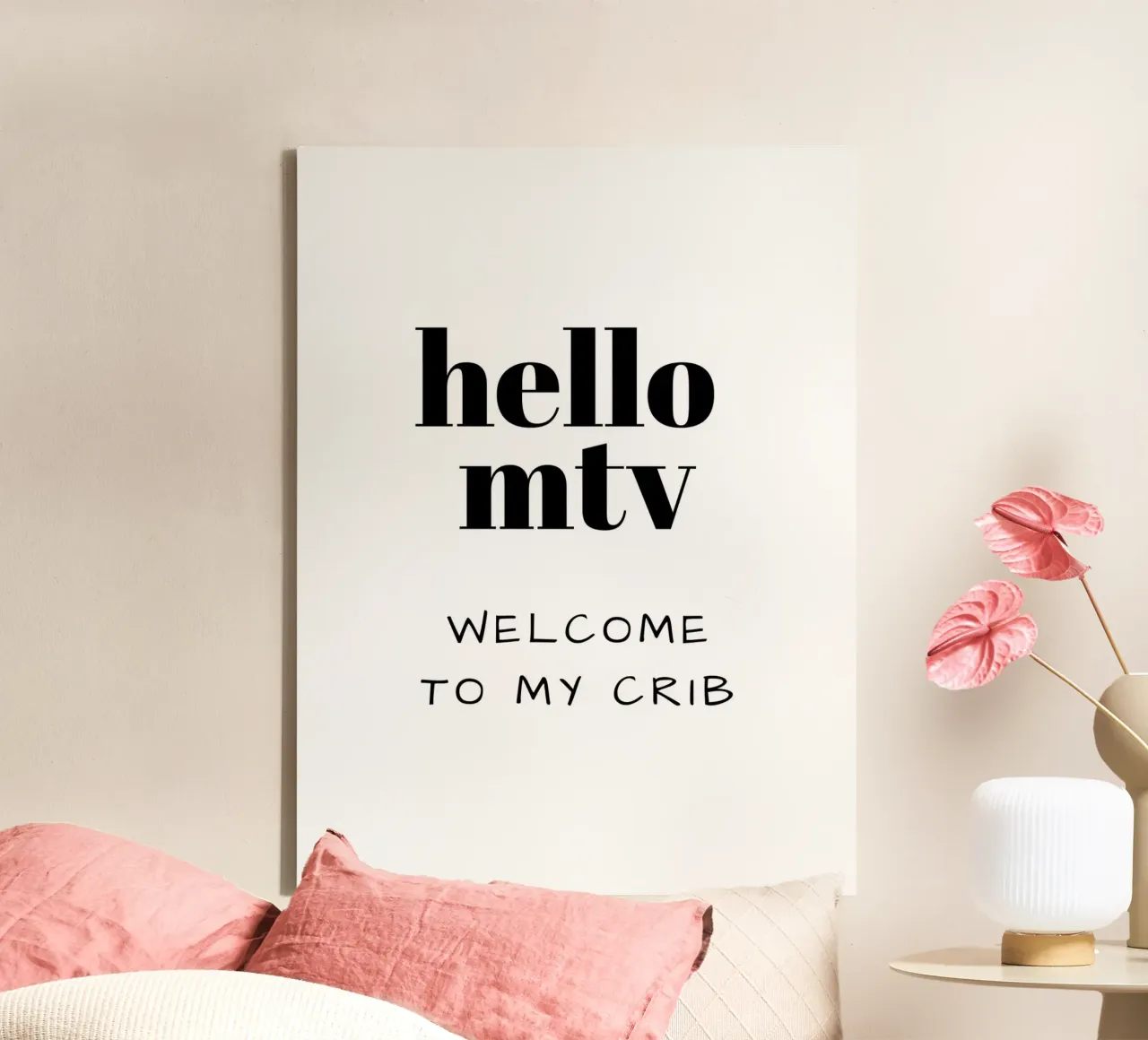 hello mtv WELCOME TO MY CRIB Leinwand mit Schattenfugenrahmen von ArtDesign by KBK