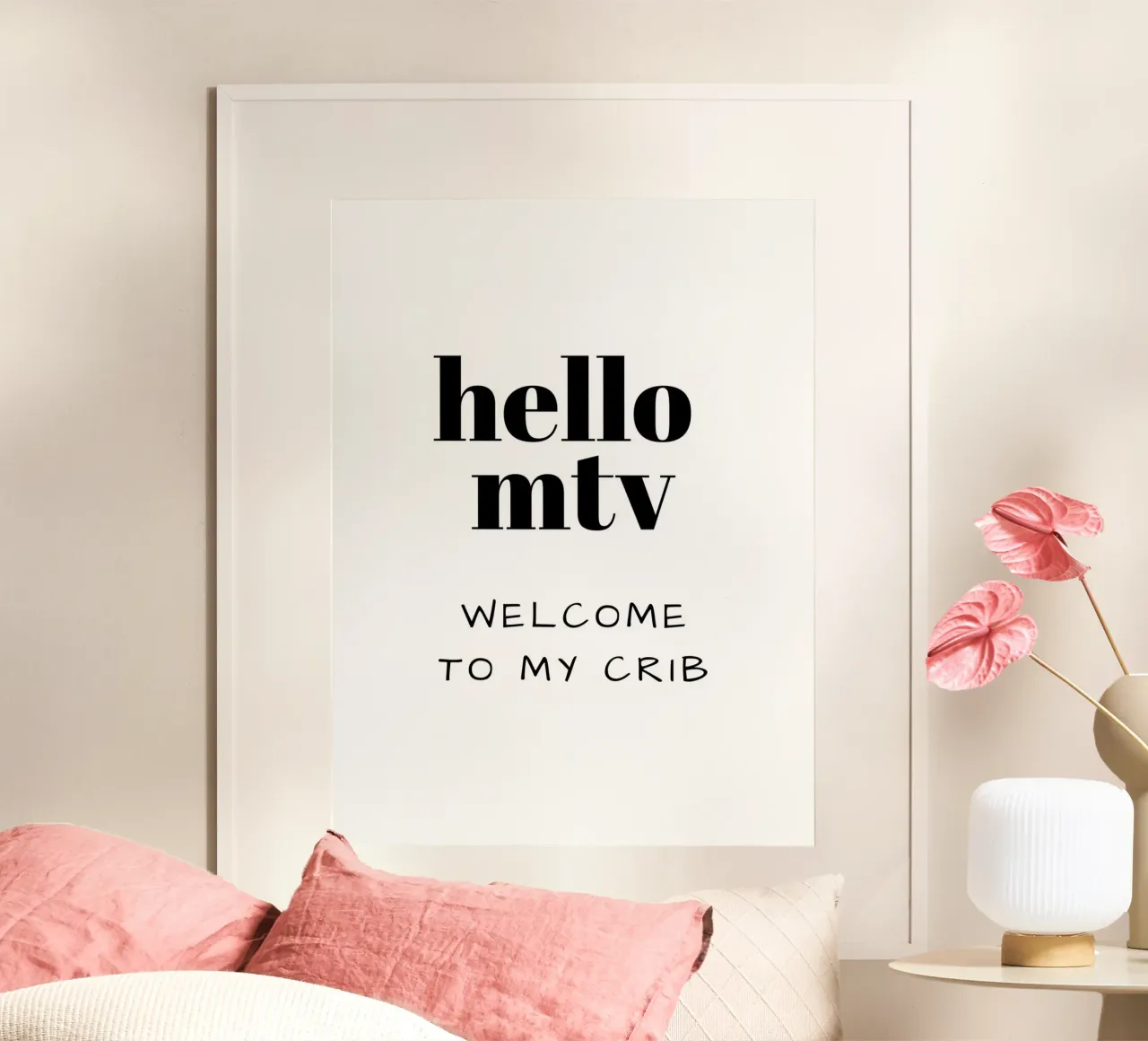 hello mtv WELCOME TO MY CRIB poster con telaio in legno da ArtDesign by KBK
