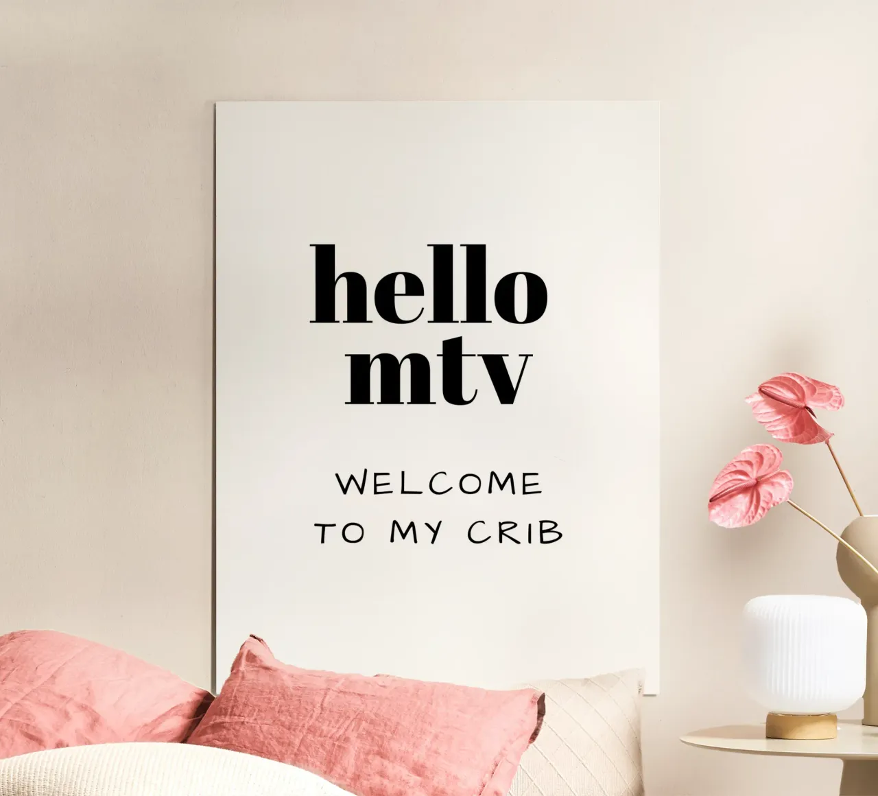 hello mtv WELCOME TO MY CRIB poster con telaio in legno da ArtDesign by KBK