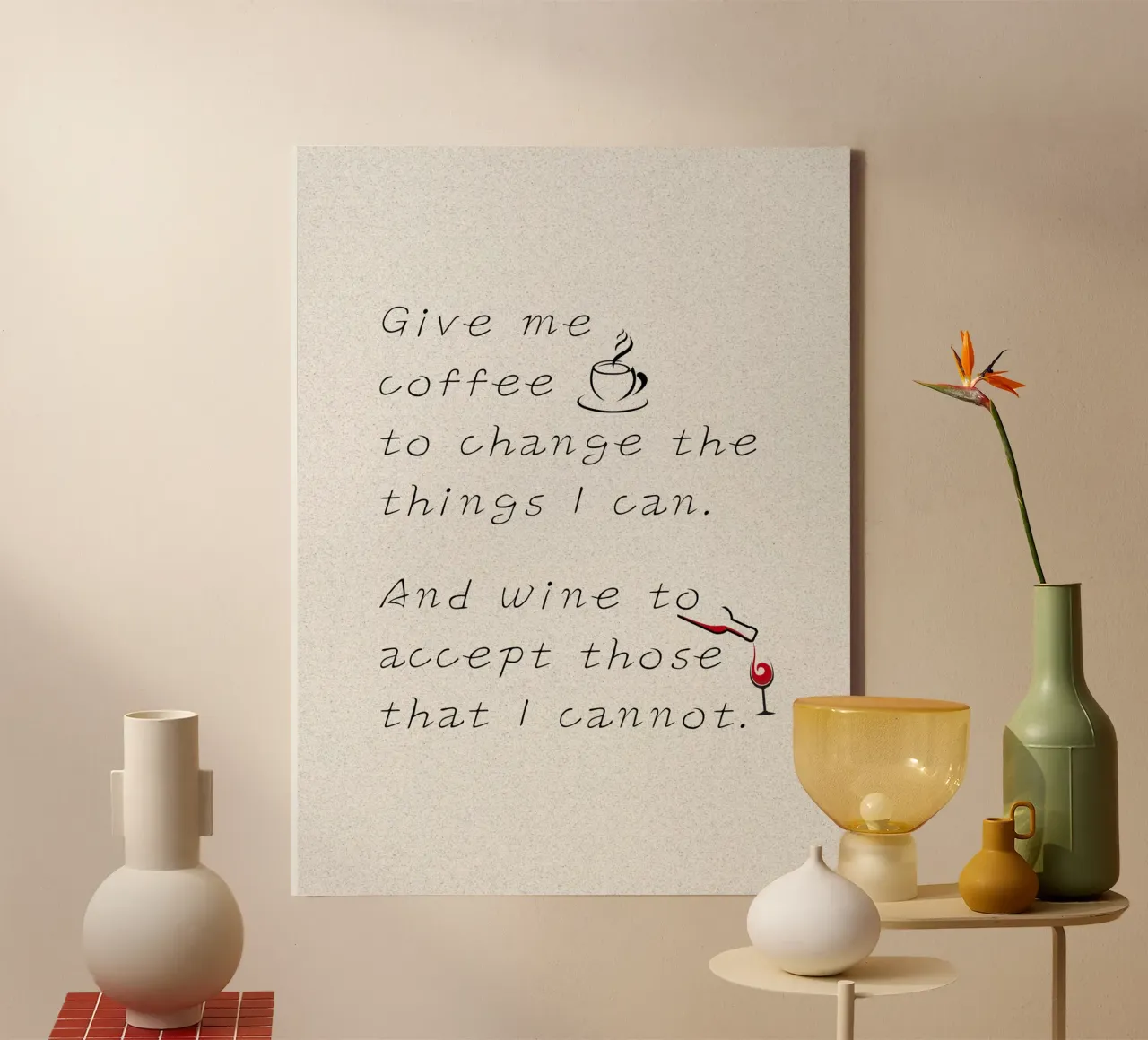 Datemi caffè e vino! tela da ArtDesign by KBK