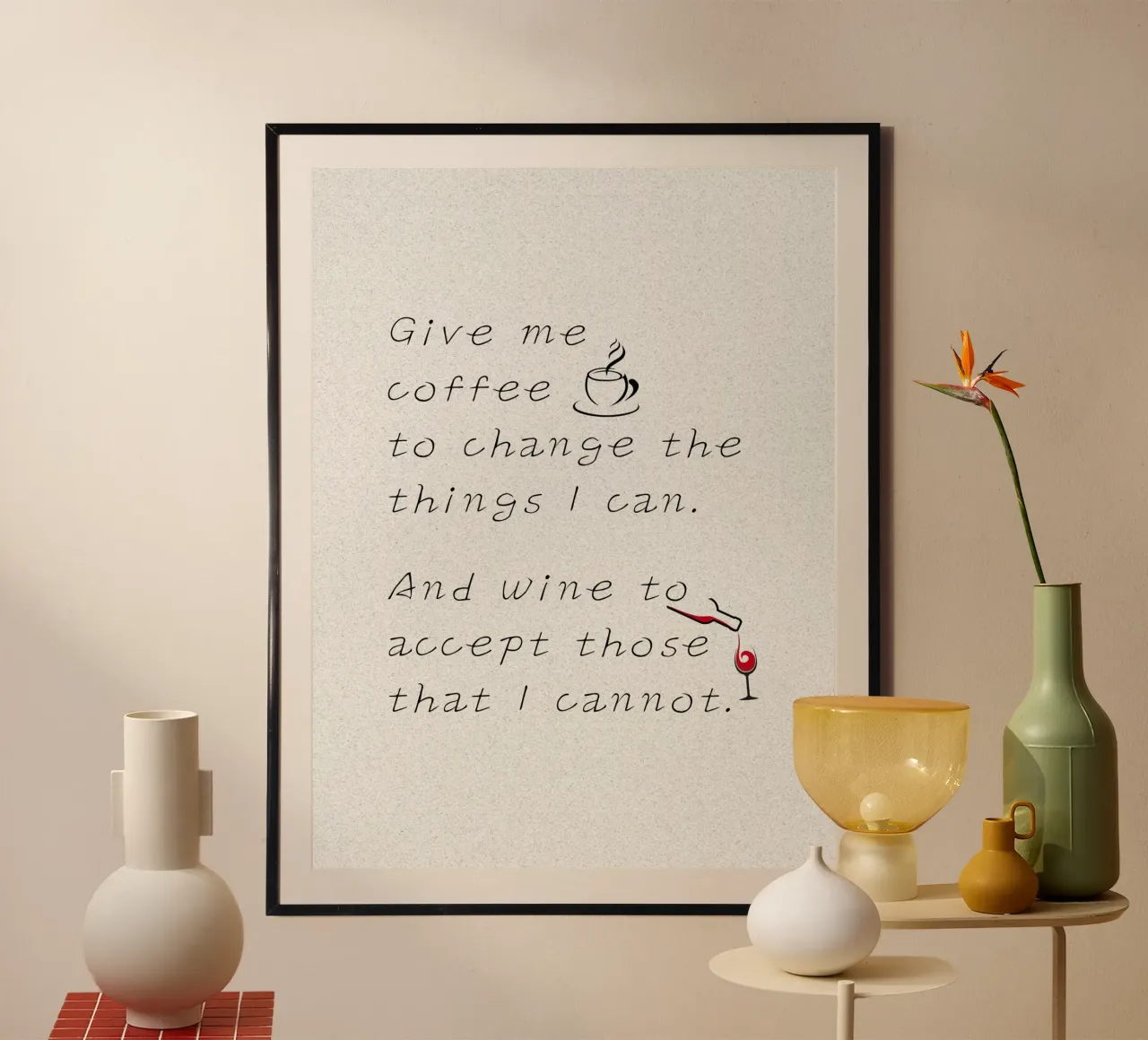 Datemi caffè e vino! poster da ArtDesign by KBK