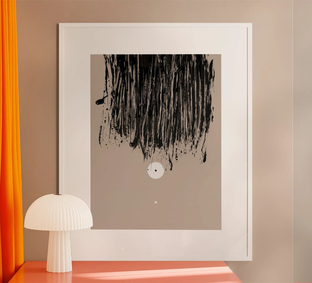 Two White Dots and Black Ink | Minimalist Abstract poster da sabidussi