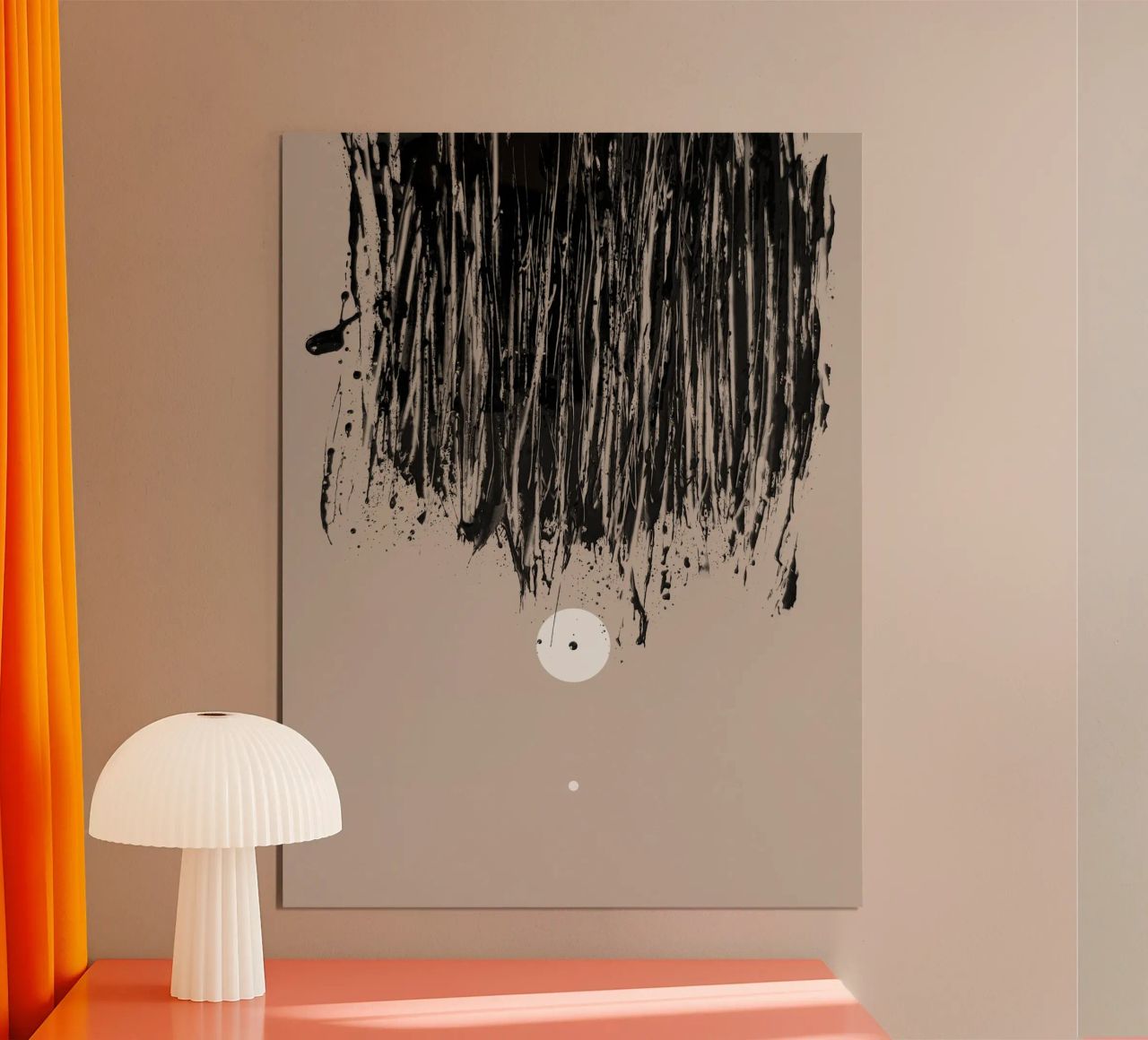 Two White Dots and Black Ink | Minimalist Abstract poster da sabidussi