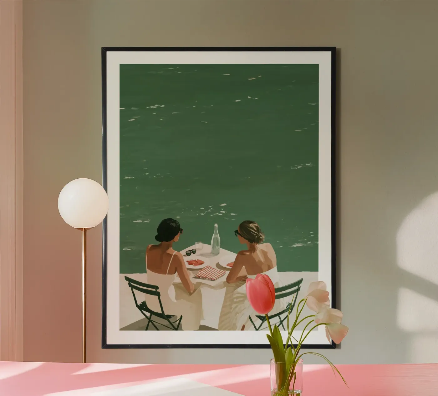 Seaside Table poster by Bubblycanvas