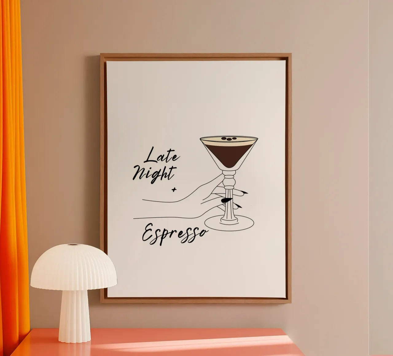 Late Night + Espresso tela con Cornice a cassetta da ArtDesign by KBK