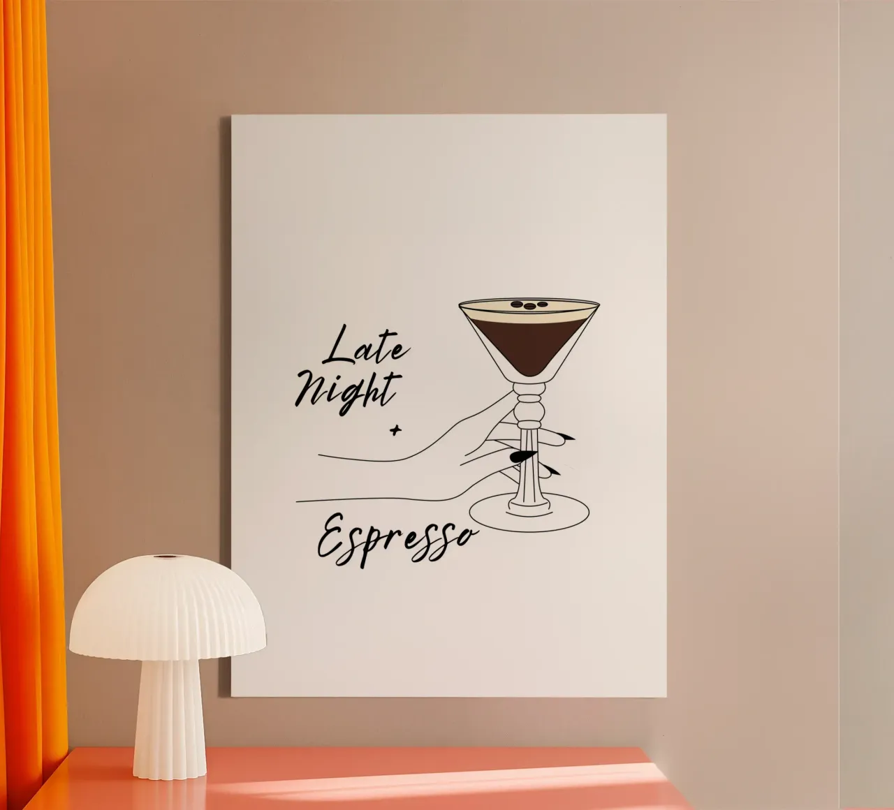 Late Night + Espresso tela con Cornice a cassetta da ArtDesign by KBK