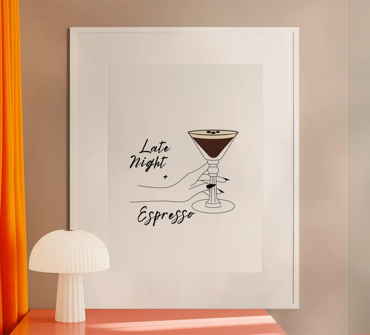 Late Night + Espresso poster con telaio in legno da ArtDesign by KBK