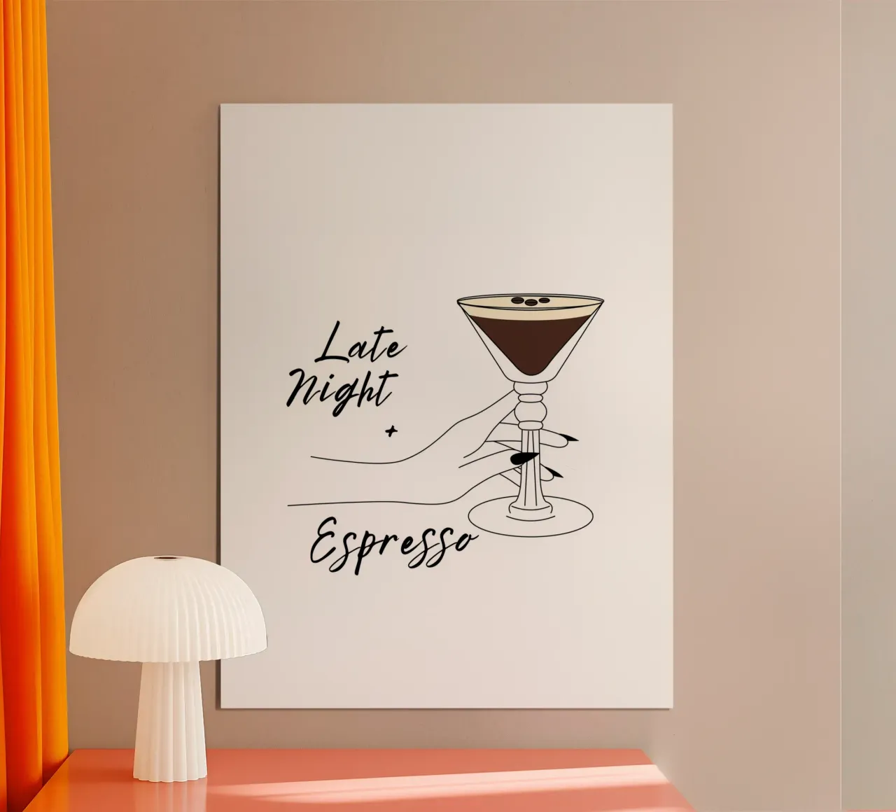 Late Night + Espresso poster con telaio in legno da ArtDesign by KBK