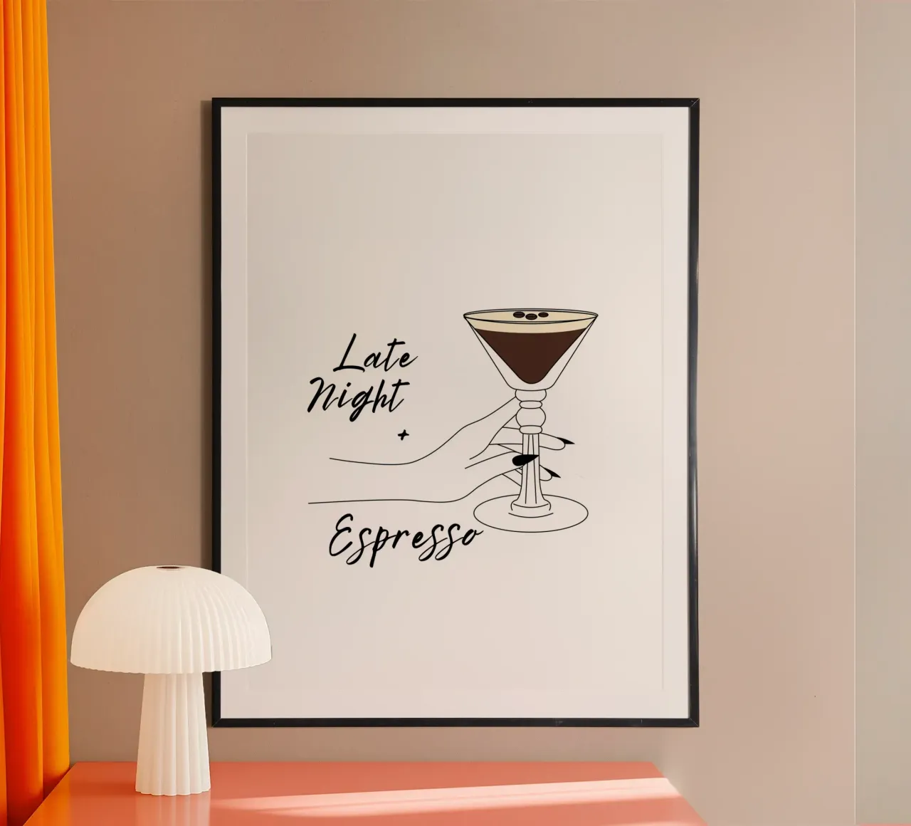 Late Night + Espresso poster con telaio in legno da ArtDesign by KBK