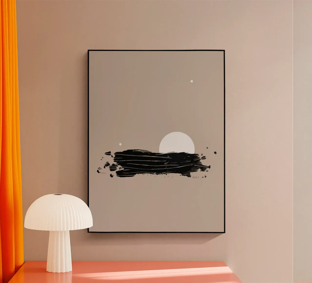 Three White Dots and Black Ink | Minimalist Abstract plexiglass da sabidussi