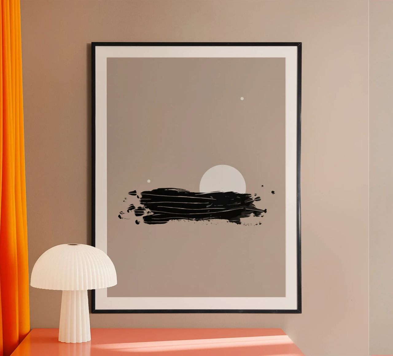 Three White Dots and Black Ink | Minimalist Abstract poster da sabidussi