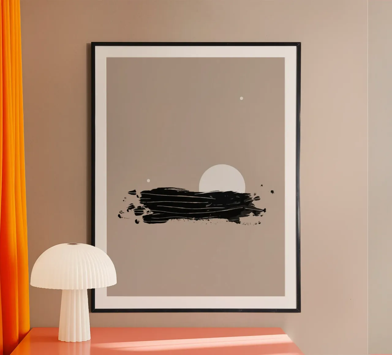 Three White Dots and Black Ink | Minimalist Abstract poster da sabidussi