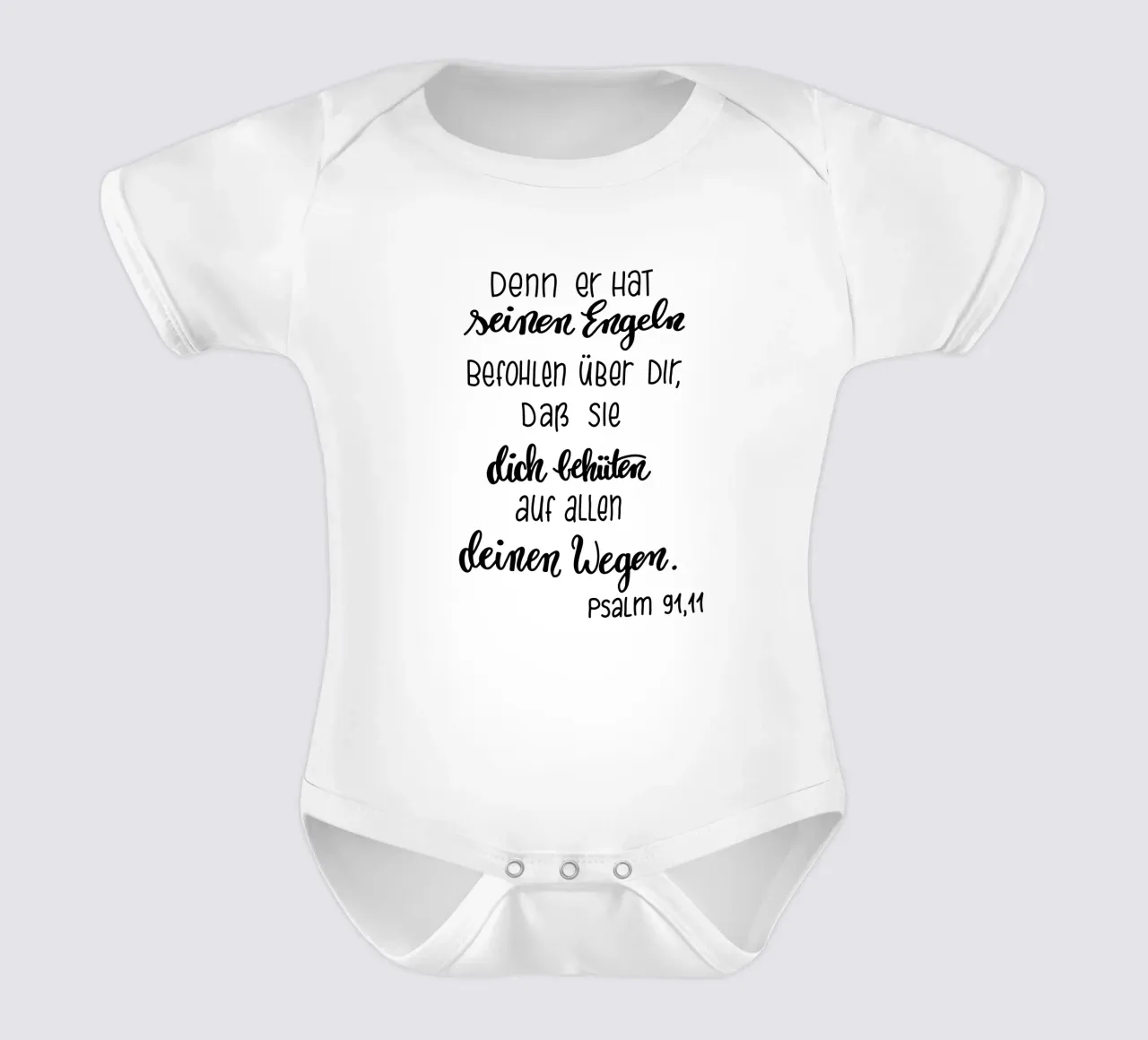 Psalm91,11 babyrompertje korte mouwen van Letters of Love